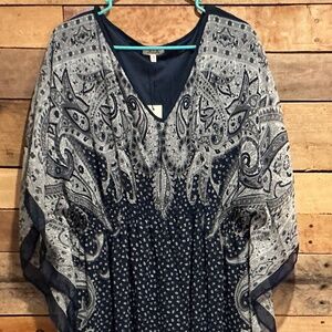 Women’s Boho Indie Artsy Fairy Butterfly Kaftan Paisley Maxi Dress 2XL NWT Chic